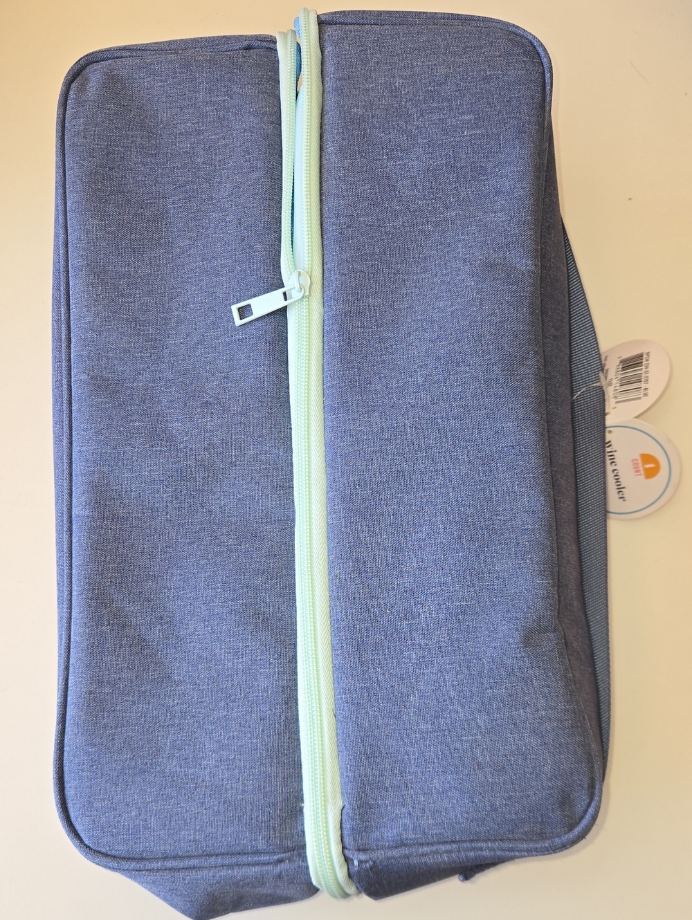 NEW Wine Cooler Blue Travel Toiletry Bag with Mint Zipper